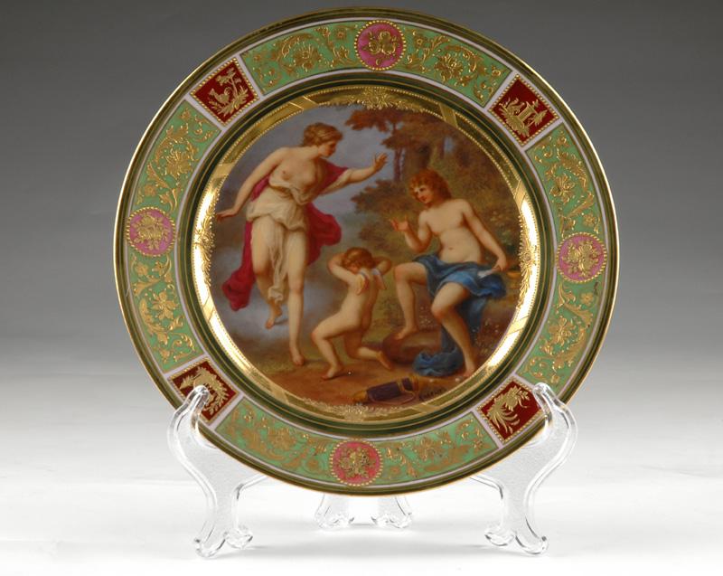 Royal Vienna Style Hand Painted Cabinet Plate Royal Vienna Style Hand Painted Cabinet Plate