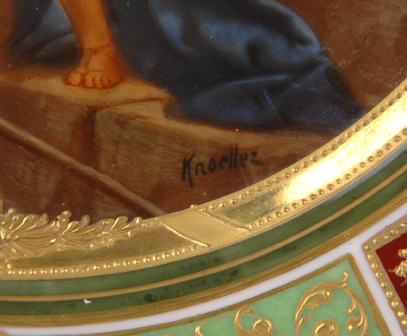 Royal Vienna Style Hand Painted Cabinet Plate, Signed Royal Vienna Style Hand Painted Cabinet Plate, Signed
