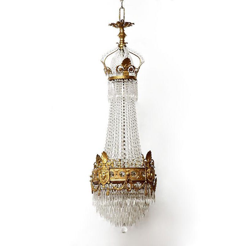 French Empire Bronze and Crystal Chandelier from piatik on Ruby Lane