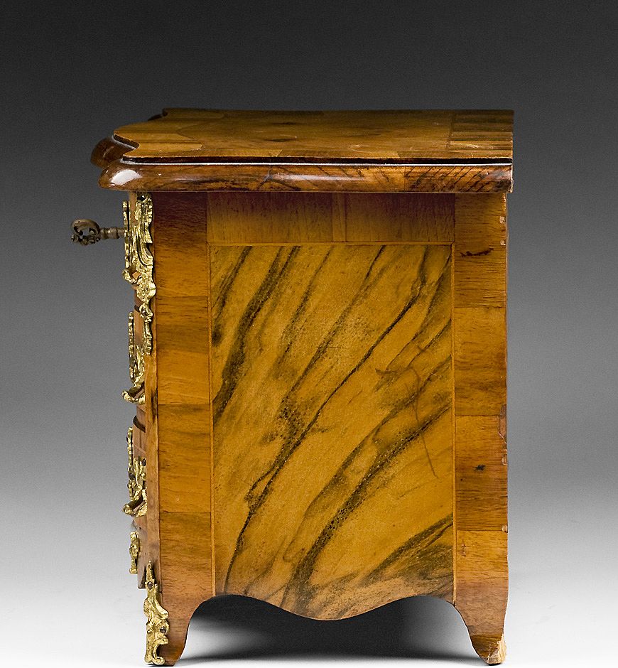 19th C. Louis XV Bronze Mounted Miniature Commode or Chest 19th C. Louis XV Bronze Mounted Miniature Commode or Chest