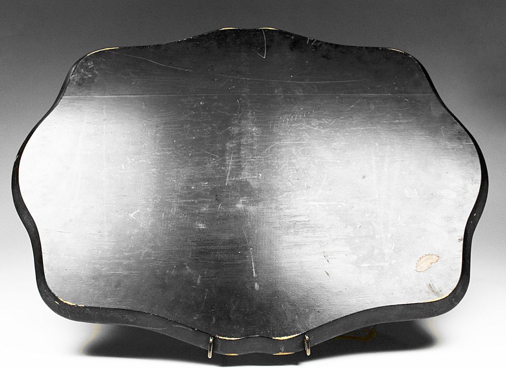 Large 19th C. Papier Mache Painted Tray With Foliate Decoration Large 19th C. Papier Mache Painted Tray With Foliate Decoration