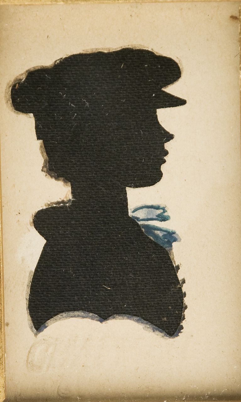 Rare Moses Chapman Hollow Cut Silhouette of Young Boy, 1810 Rare Moses Chapman Hollow Cut Silhouette of Young Boy, 1810