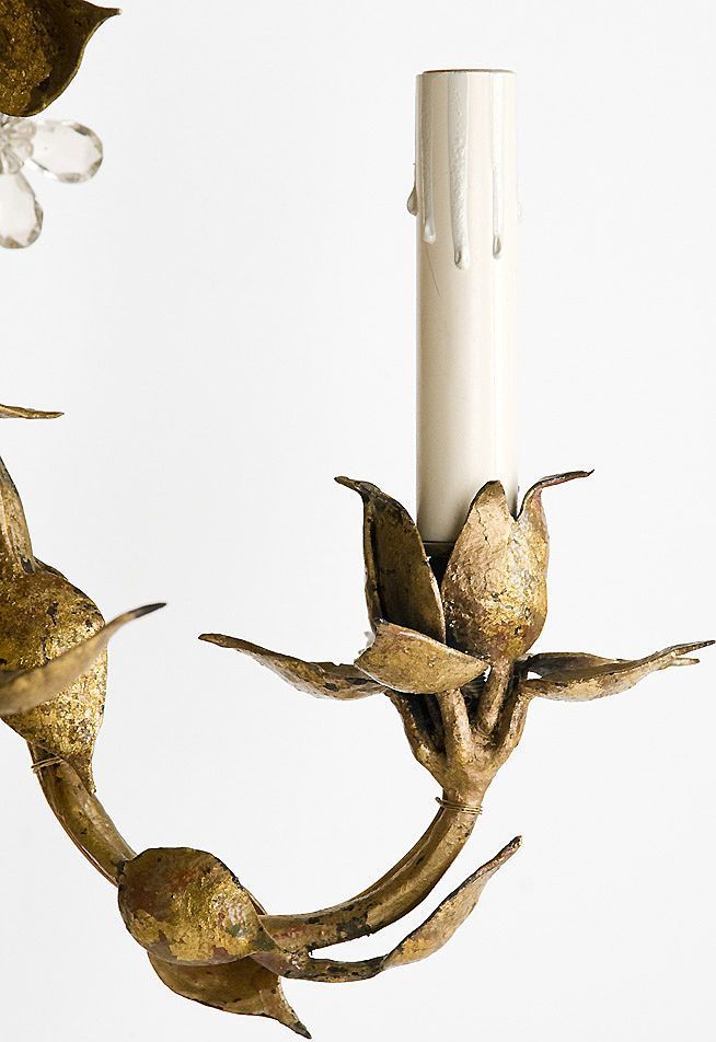 Mid 20th C. Gilded Wrought Iron Maison Bagues Style Sconces Mid 20th C. Gilded Wrought Iron Maison Bagues Style Sconces