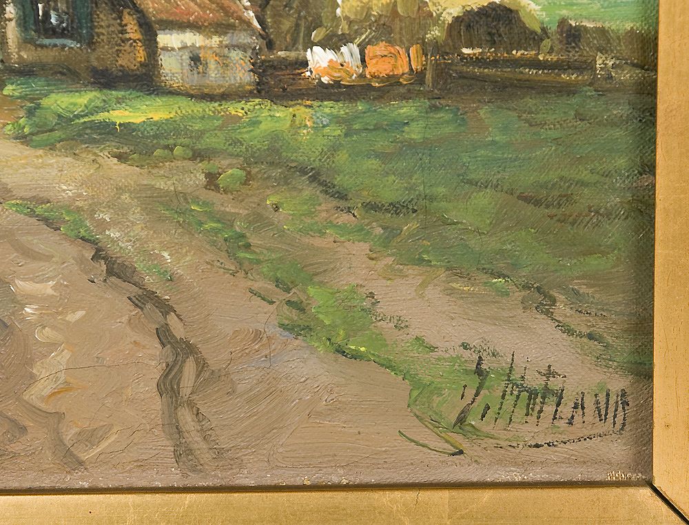 Thomas Richard Hofland 19th C. Pastoral Oil Painting on Canvas Thomas Richard Hofland 19th C. Pastoral Oil Painting on Canvas