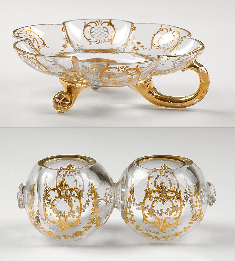 74 Piece Matched Set of Moser Glassware With Raised Gilt Enamel 74 Piece Matched Set of Moser Glassware With Raised Gilt Enamel