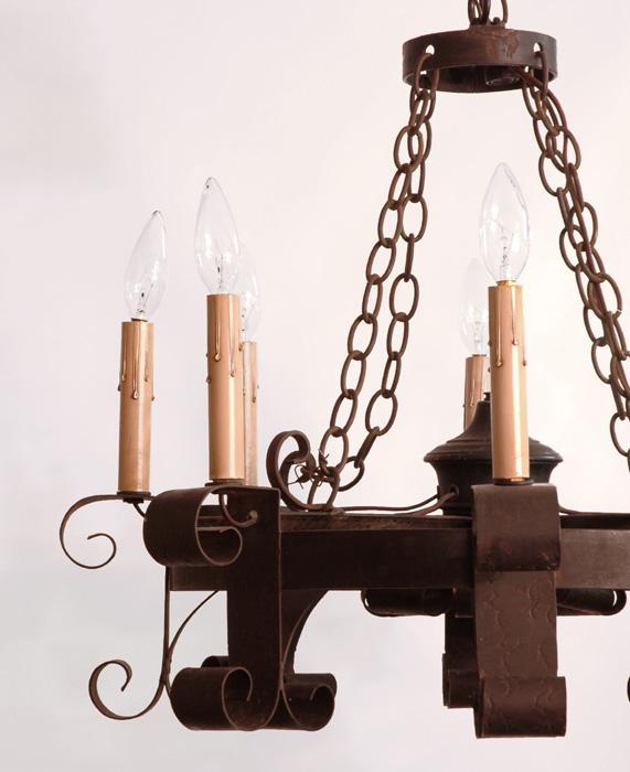 19th C. French Hand Forged Iron Chandelier 19th C. French Hand Forged Iron Chandelier