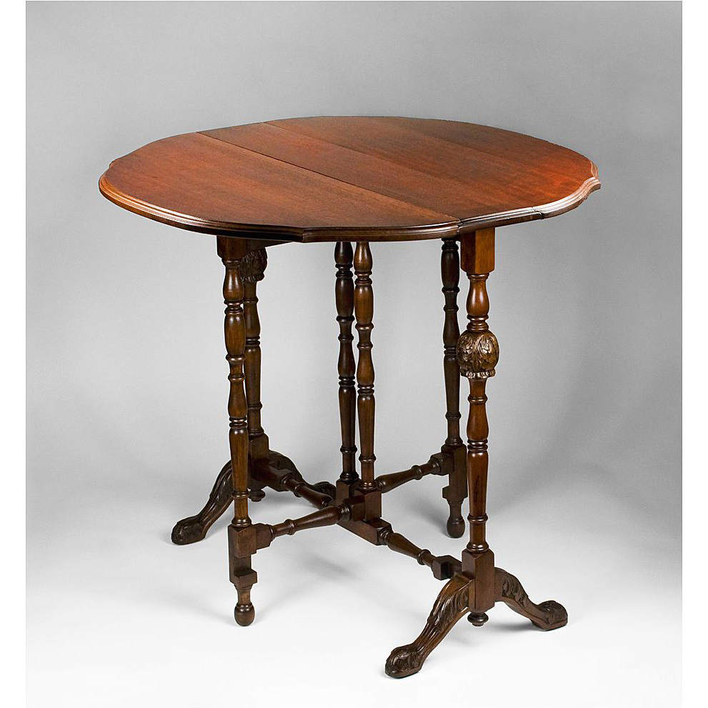 Mid 19th C. Mahogany Carved Drop Leaf Gate Leg Sutherland Table Mid 19th C. Mahogany Carved Drop Leaf Gate Leg Sutherland Table
