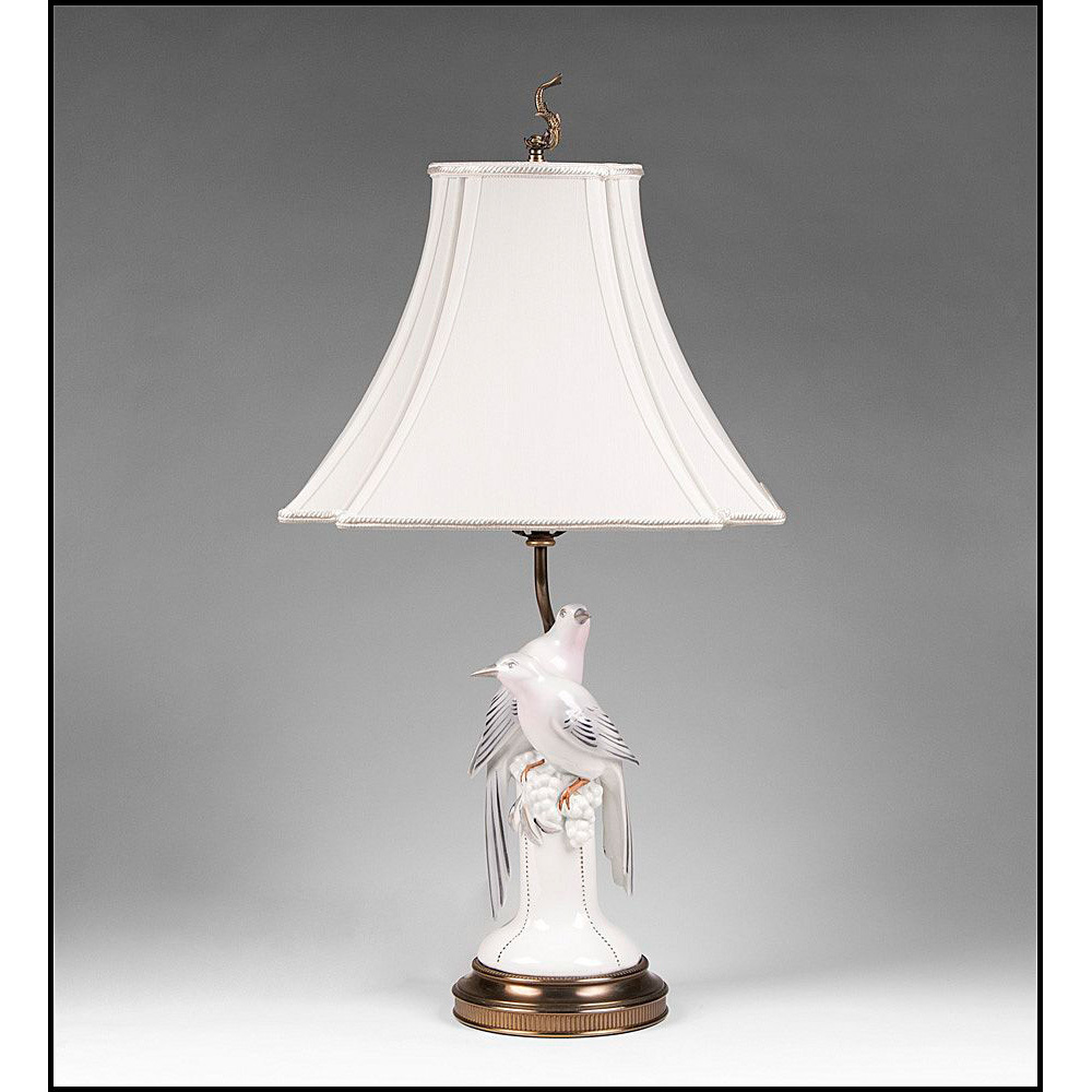Rosenthal Pair of Birds Fitted As Lamp Rosenthal Pair of Birds Fitted As Lamp