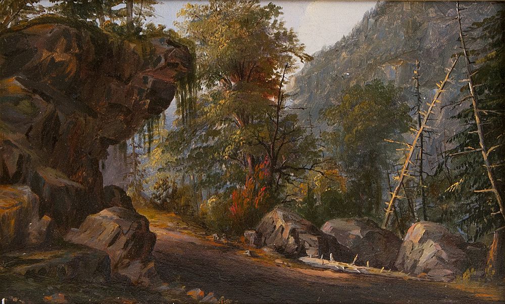 Antique Wooded Landscape Oil On Panel Antique Wooded Landscape Oil On Panel