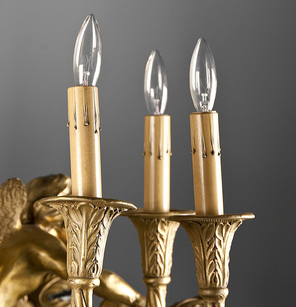 Early 20th C. French Ormolu 15 Light Cherub Chandelier Early 20th C. French Ormolu 15 Light Cherub Chandelier