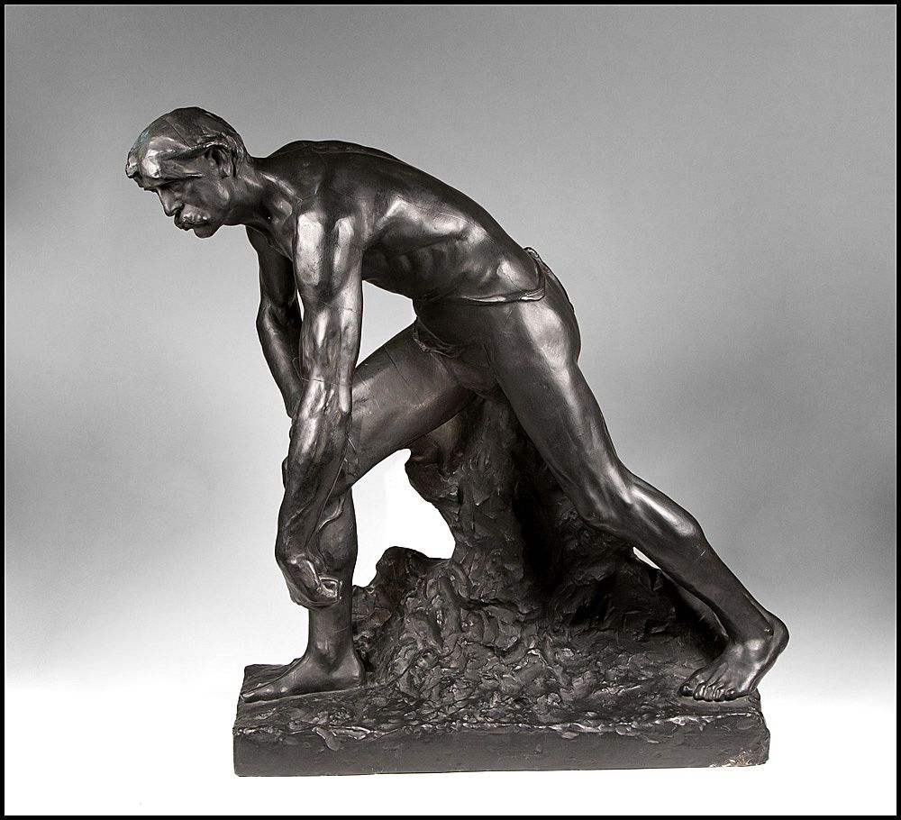 19th C. French Cast Plaster Model of A Hunter 19th C. French Cast Plaster Model of A Hunter