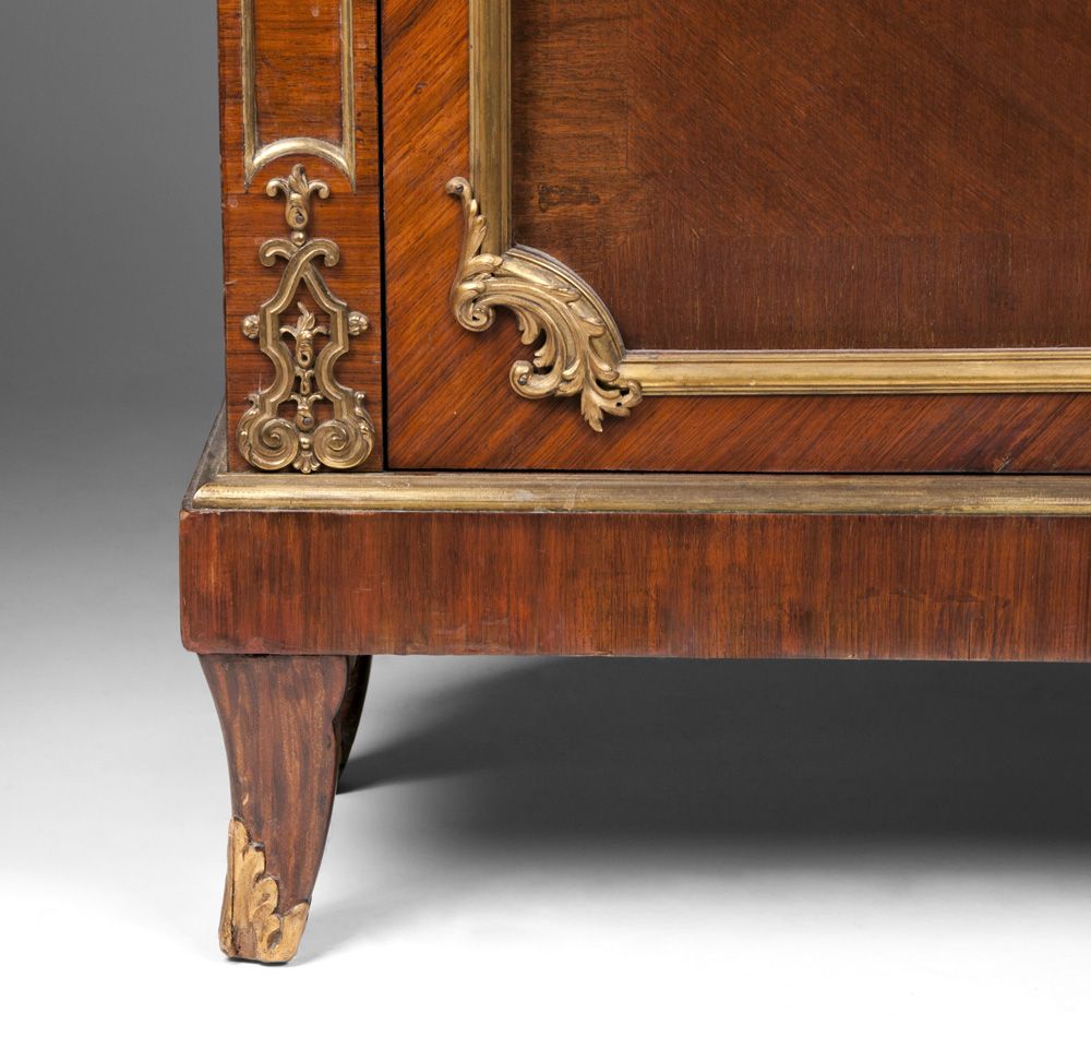 19th C. French Louis XV Gilt Bronze Mounted Side Cabinet 19th C. French Louis XV Gilt Bronze Mounted Side Cabinet