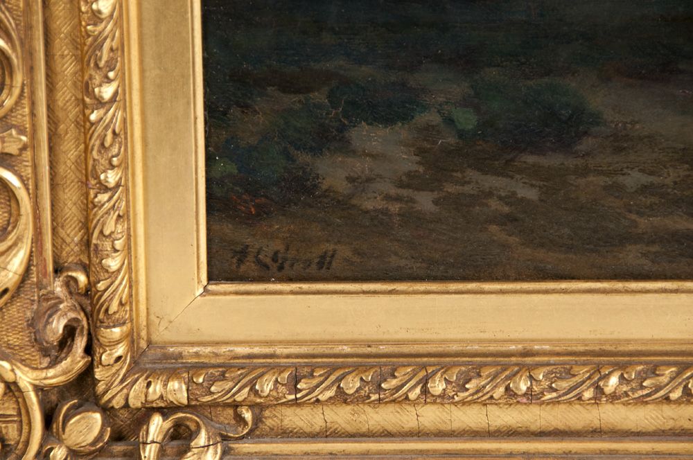 Early 20th C. Abstract Landscape, Oil on Canvasboard, Albert Lorey Groll Early 20th C. Abstract Landscape, Oil on Canvasboard, Albert Lorey Groll