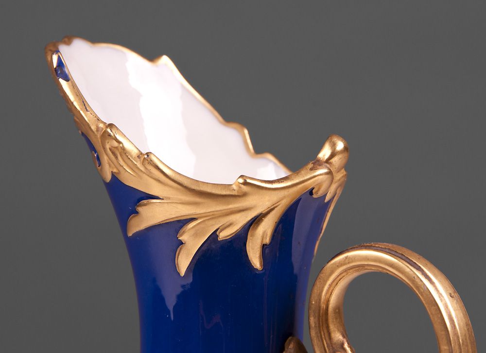 Grainger Worcester Pate Sur Pate Slate Blue Ground Ewer Grainger Worcester Pate Sur Pate Slate Blue Ground Ewer