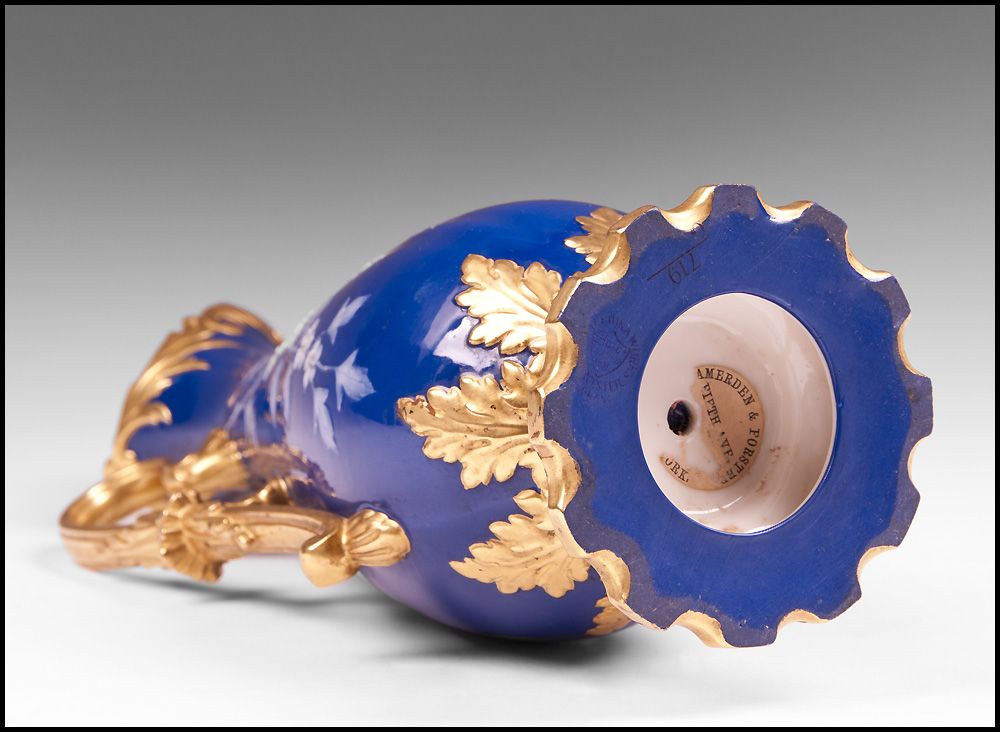 Grainger Worcester Pate Sur Pate Slate Blue Ground Ewer Grainger Worcester Pate Sur Pate Slate Blue Ground Ewer