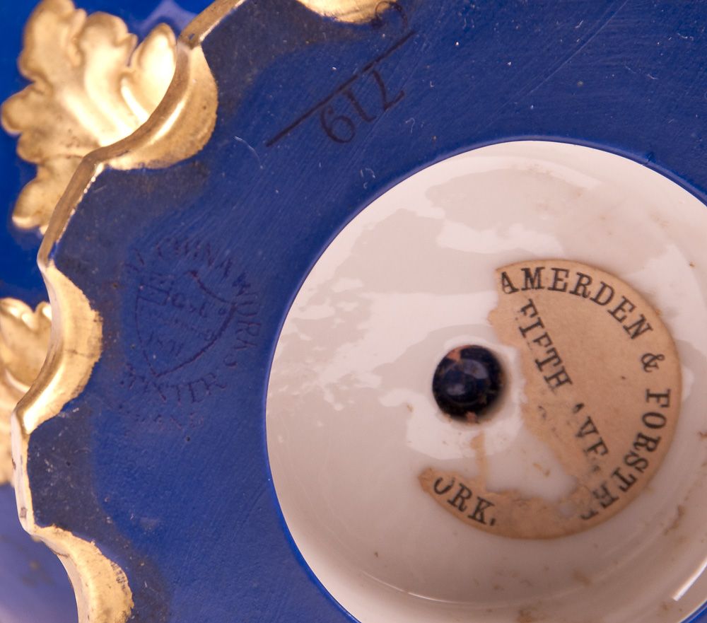 Grainger Worcester Pate Sur Pate Slate Blue Ground Ewer Grainger Worcester Pate Sur Pate Slate Blue Ground Ewer