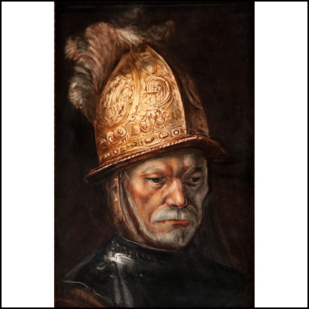 KPM Plaque After Rembrandt "Mann mit dem Goldhelm" KPM Plaque After Rembrandt "Mann mit dem Goldhelm"