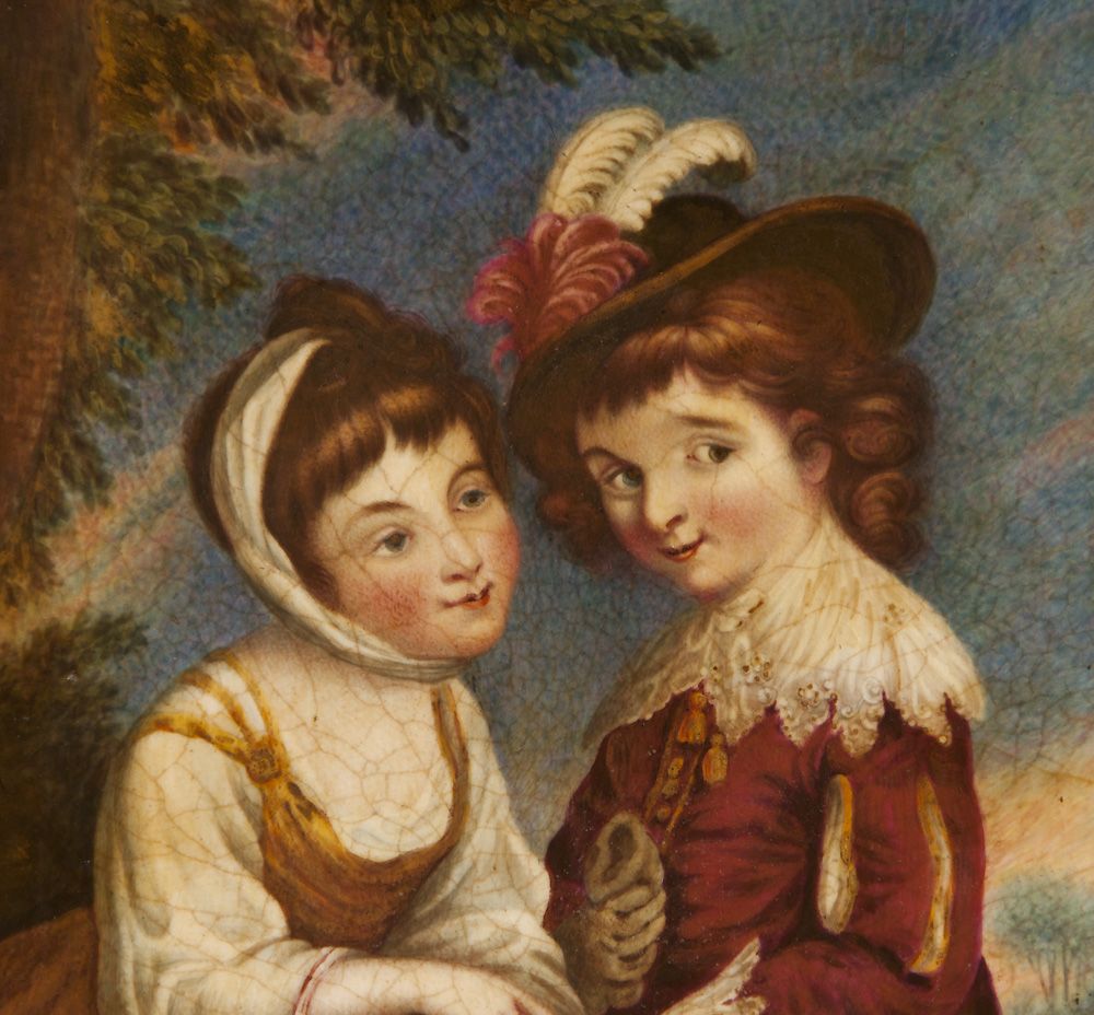 19th C. Dresden Hand Painted Porcelain Plaque 19th C. Dresden Hand Painted Porcelain Plaque