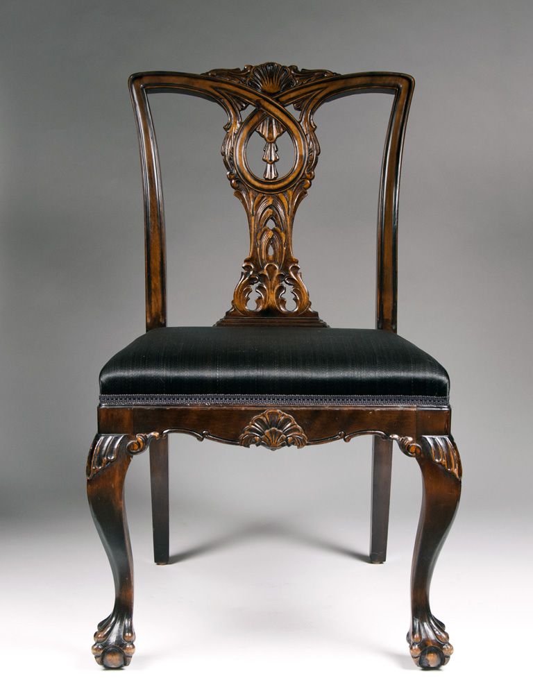 Set of Four 19th C. Swedish Chippendale Influenced Side Chairs Set of Four 19th C. Swedish Chippendale Influenced Side Chairs