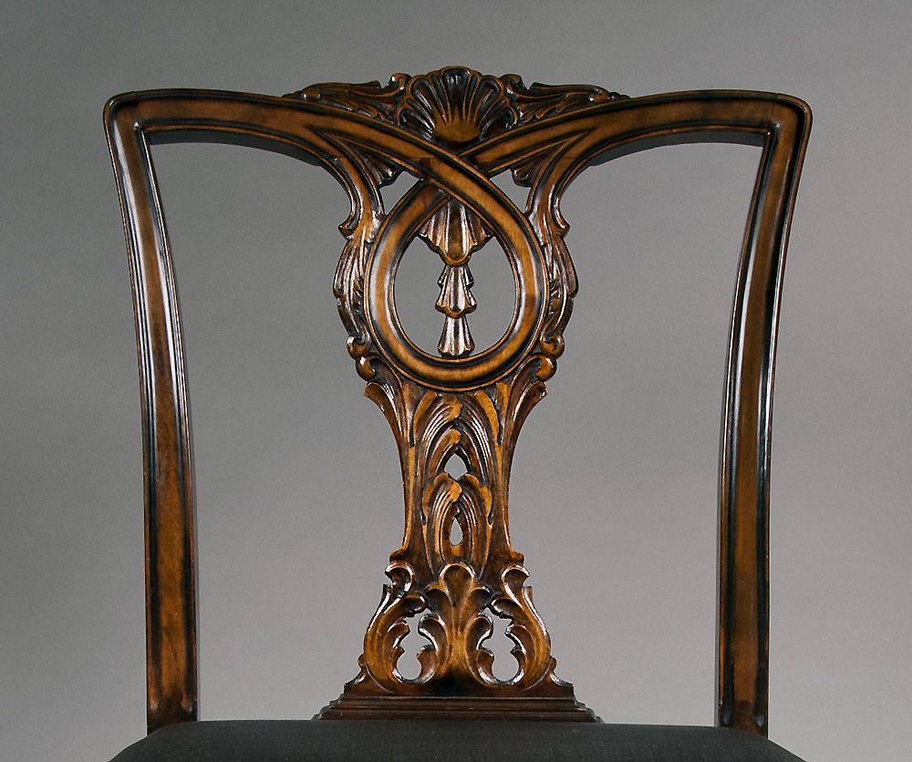 Set of Four 19th C. Swedish Chippendale Influenced Side Chairs Set of Four 19th C. Swedish Chippendale Influenced Side Chairs