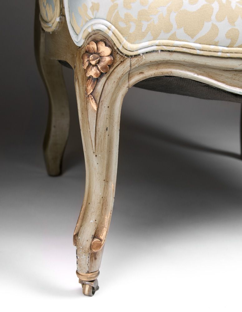 Pair of 19th C. Painted Louis XV Fauteuils a la Reine or Chairs Pair of 19th C. Painted Louis XV Fauteuils a la Reine or Chairs