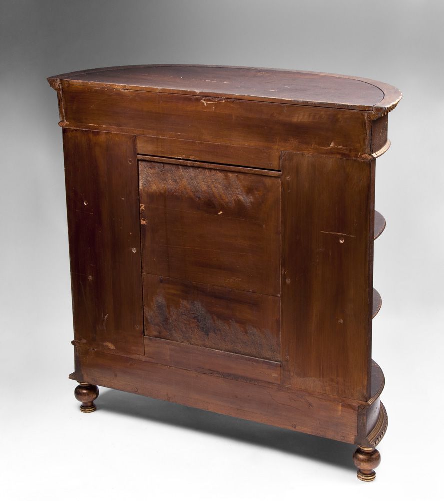 Late 19th C. Vernis Martin Demilune Cabinet Late 19th C. Vernis Martin Demilune Cabinet