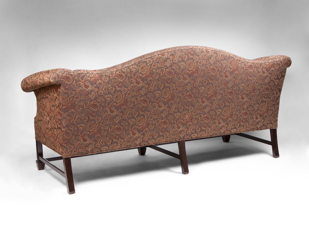 19th Century Camel Back Georgian Mahogany Sofa in The Chippendale Manner 19th Century Camel Back Georgian Mahogany Sofa in The Chippendale Manner