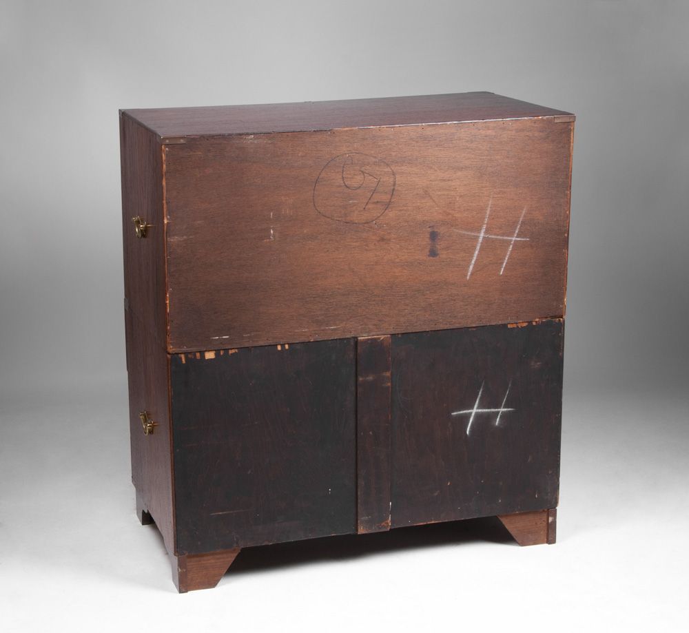 Pr. of Early 20th C. Double Stacked Campaign Style Chests Pr. of Early 20th C. Double Stacked Campaign Style Chests