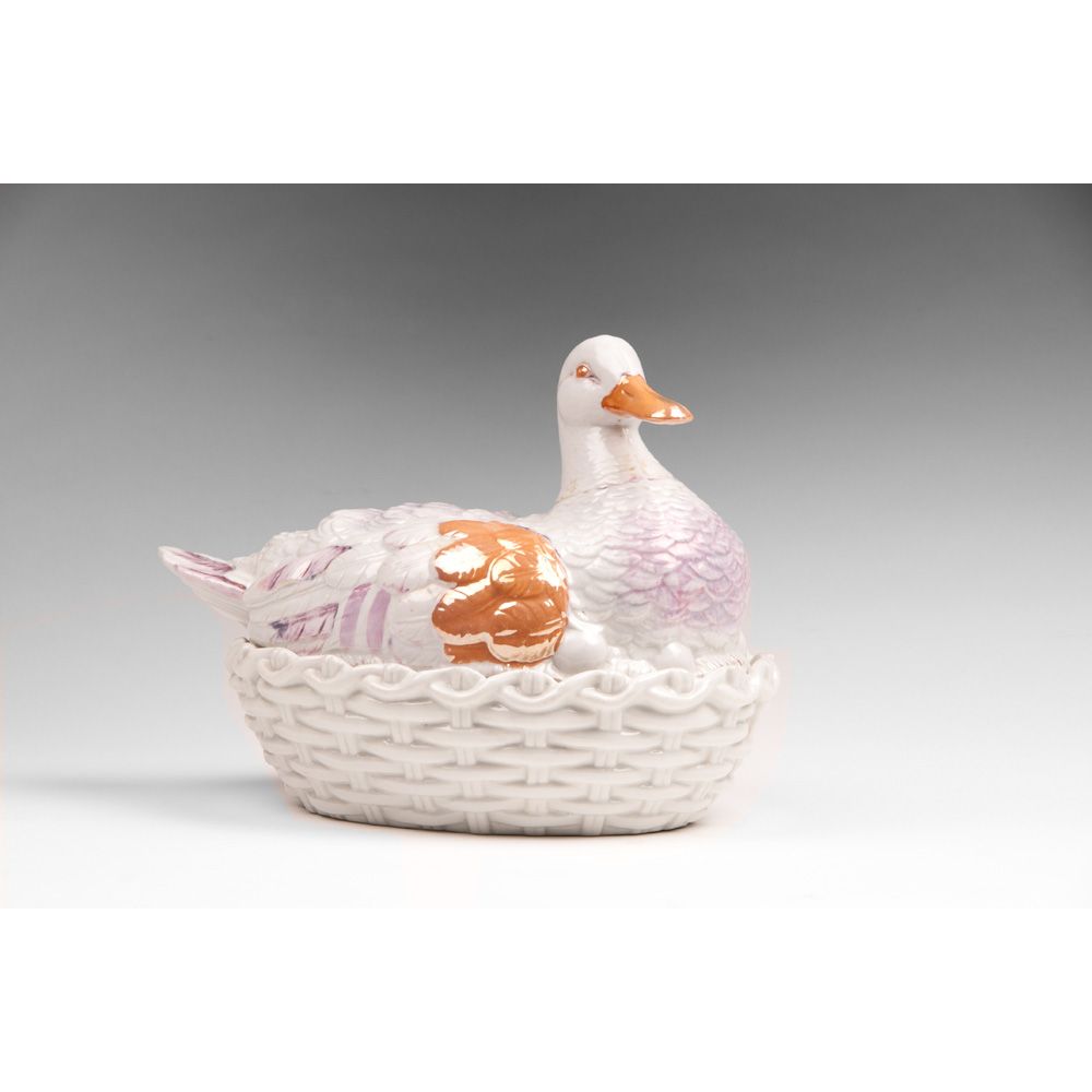 Early 19th C. Staffordshire Lustreware Duck On Nest Early 19th C. Staffordshire Lustreware Duck On Nest