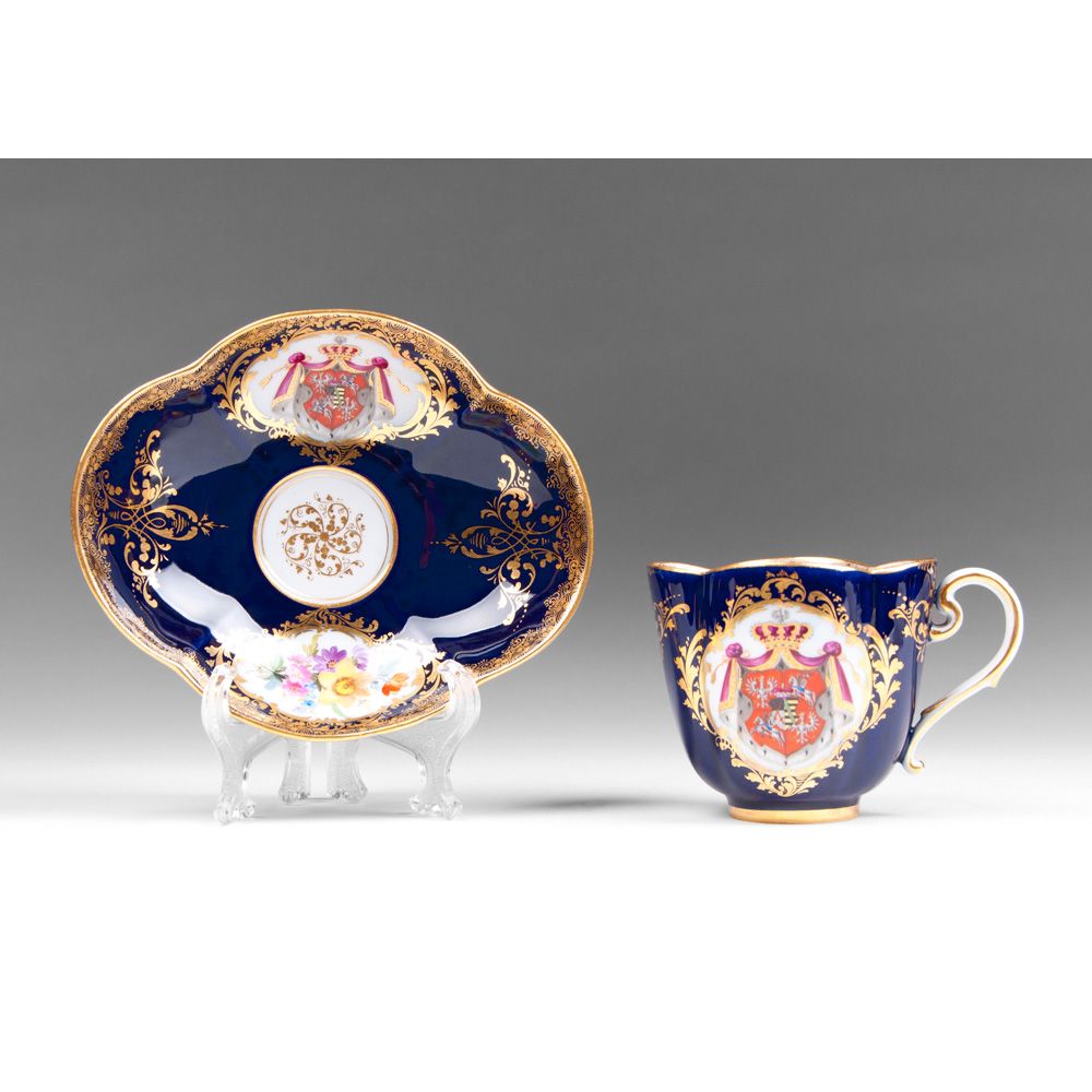 Meissen Cobalt Cup and Saucer Meissen Cobalt Cup and Saucer