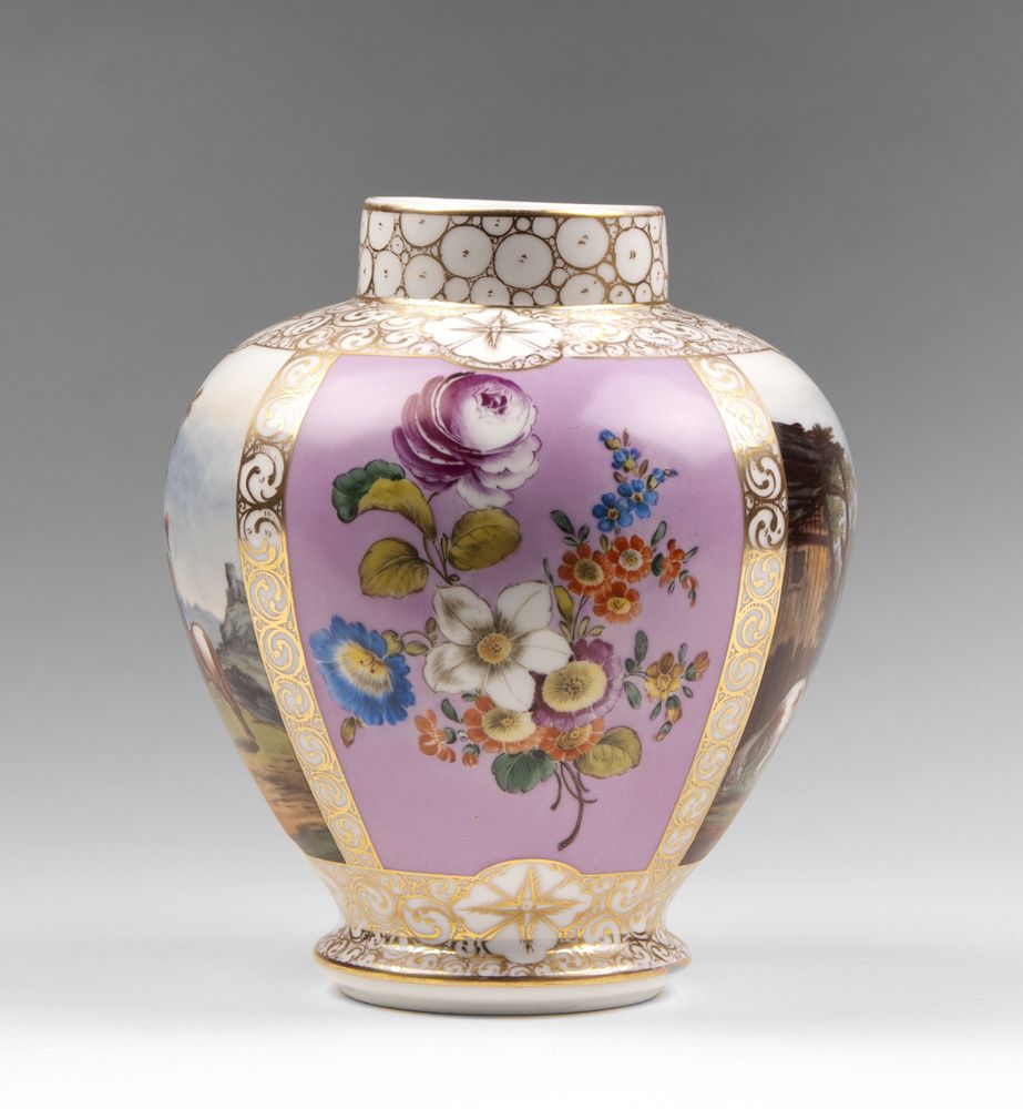 19th C. Dresden Helena Wolfsohn Vase With Cover 19th C. Dresden Helena Wolfsohn Vase With Cover