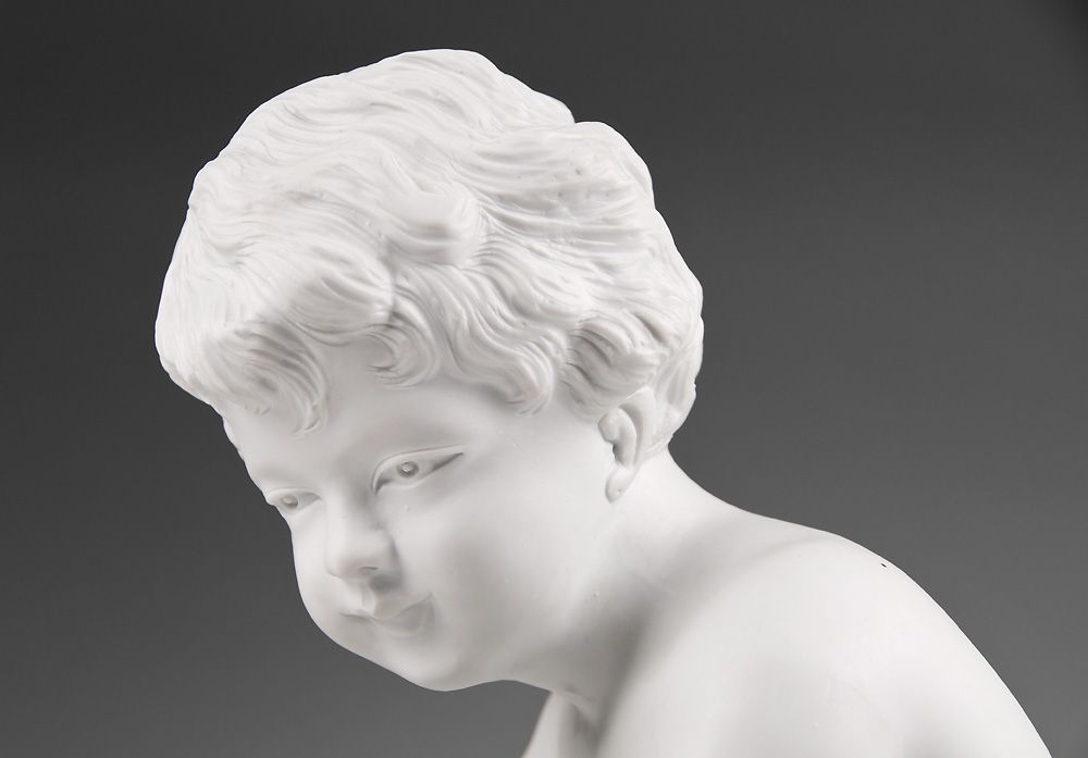 19th Century Samson & Cie French Biscuit Sculpture of Cherub 19th Century Samson & Cie French Biscuit Sculpture of Cherub
