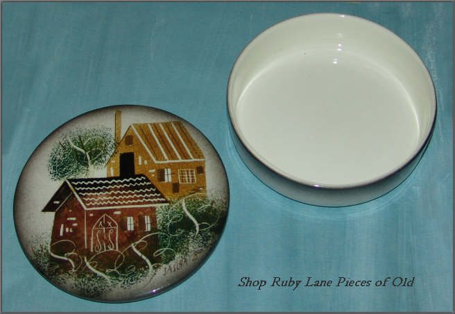 Sascha Brastoff Rooftops Covered Dish California Pottery Sascha Brastoff Rooftops Covered Dish California Pottery