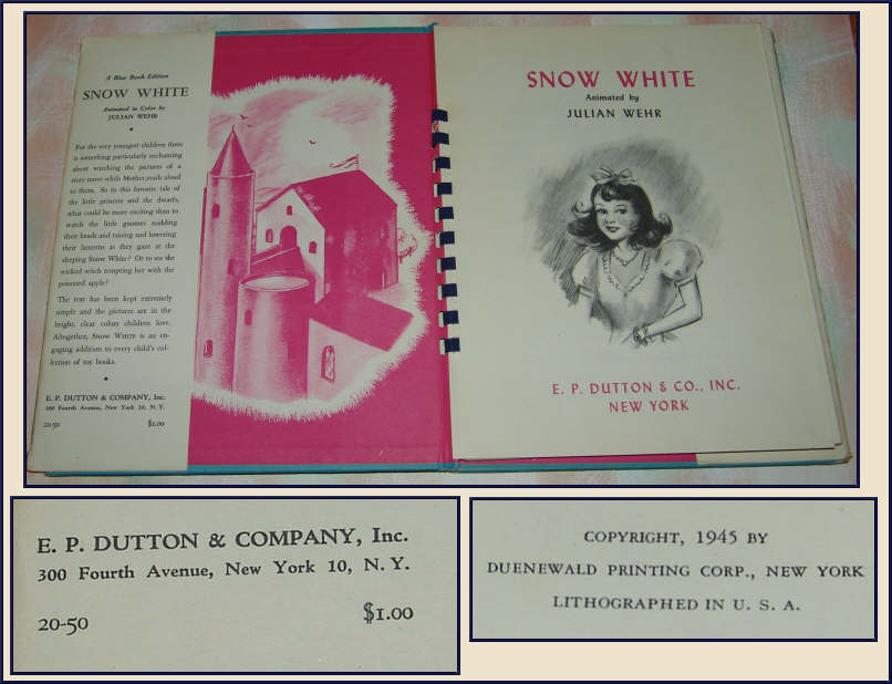 Snow White 1945 Animated Book by Julian Wehr HBDJ Snow White 1945 Animated Book by Julian Wehr HBDJ