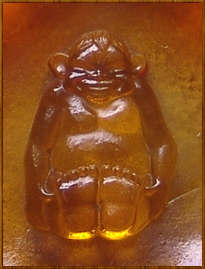 Mid-Century Modern Art Glass Bowl with Billiken in Center Mid-Century Modern Art Glass Bowl with Billiken in Center