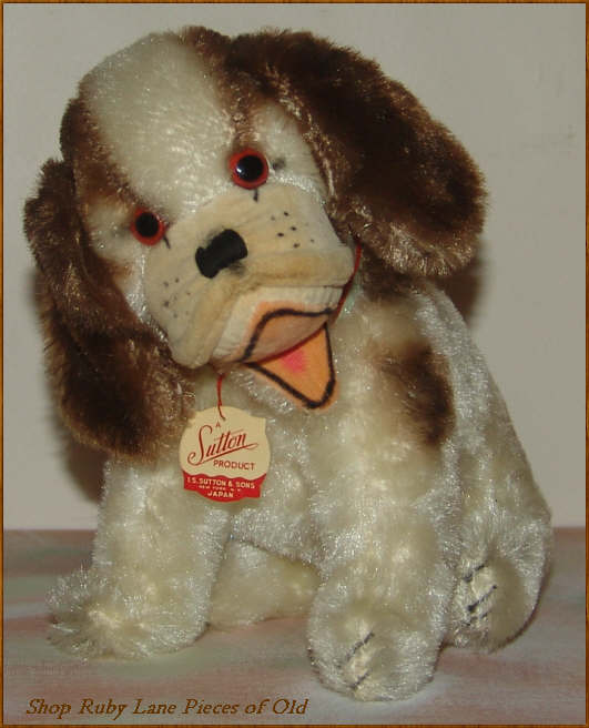 Cute Cocker Spaniel Mohair Toy Dog by Sutton, Made in Japan Cute Cocker Spaniel Mohair Toy Dog by Sutton, Made in Japan