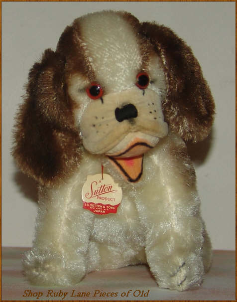 Cute Cocker Spaniel Mohair Toy Dog by Sutton, Made in Japan Cute Cocker Spaniel Mohair Toy Dog by Sutton, Made in Japan
