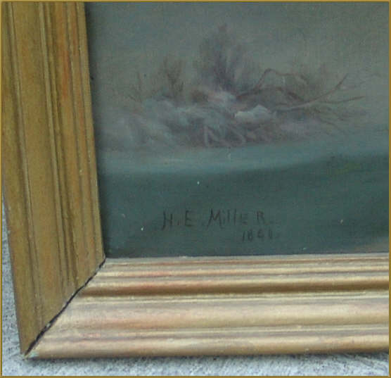 Winter Sunshine Oil on Canvas by H.E. Miller 1891 Winter Sunshine Oil on Canvas by H.E. Miller 1891