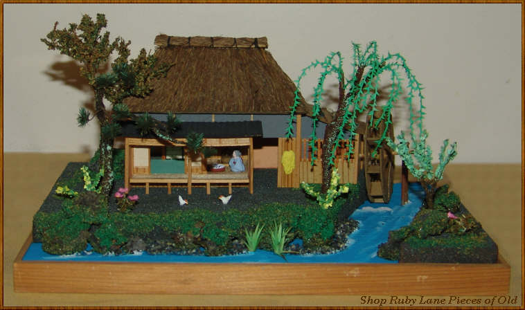 Detailed Miniature Japanese Diorama Tea House and Garden MIB Detailed Miniature Japanese Diorama Tea House and Garden MIB