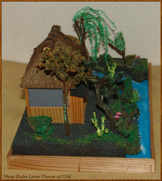 Detailed Miniature Japanese Diorama Tea House and Garden MIB Detailed Miniature Japanese Diorama Tea House and Garden MIB