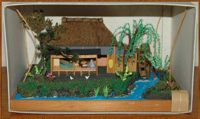 Detailed Miniature Japanese Diorama Tea House and Garden MIB Detailed Miniature Japanese Diorama Tea House and Garden MIB