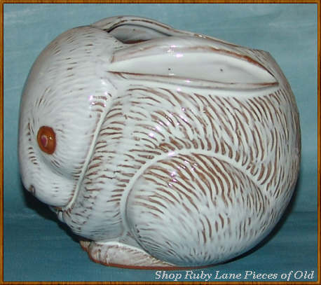 Pottery Rabbit Planter made for Neiman Marcus MIB 1970's Pottery Rabbit Planter made for Neiman Marcus MIB 1970's