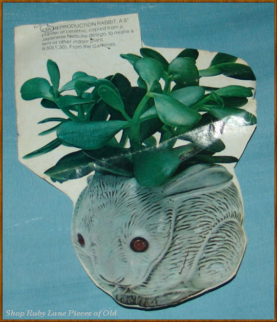 Pottery Rabbit Planter made for Neiman Marcus MIB 1970's Pottery Rabbit Planter made for Neiman Marcus MIB 1970's