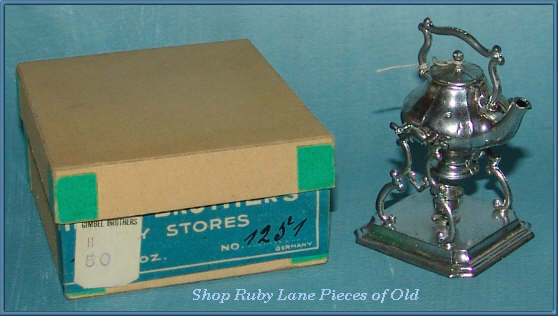 1920's German Miniature Tea Pot with warming stand MINT in Original Box 1920's German Miniature Tea Pot with warming stand MINT in Original Box