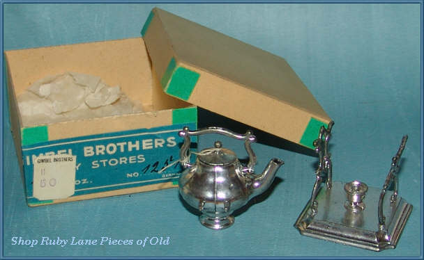 1920's German Miniature Tea Pot with warming stand MINT in Original Box 1920's German Miniature Tea Pot with warming stand MINT in Original Box