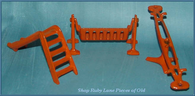 1920's Kilgore Cast Iron Doll House Furniture 3pc Play-Ground Set 1920's Kilgore Cast Iron Doll House Furniture 3pc Play-Ground Set