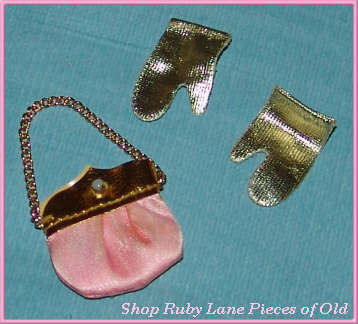 Vintage Purse and Gloves for Barbie Doll "Pink Premiere" Set #1596 c.1969 Vintage Purse and Gloves for Barbie Doll "Pink Premiere" Set #1596 c.1969