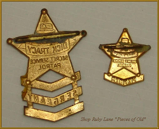Dick Tracy Sergeant Service Patrol and Member Badges c.1938 Dick Tracy Sergeant Service Patrol and Member Badges c.1938
