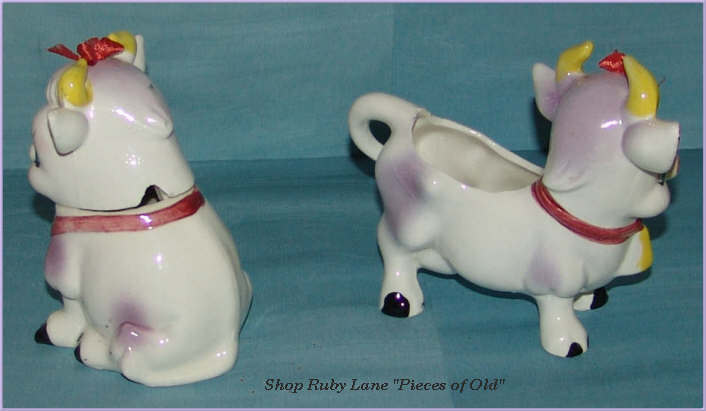 Ceramic Purple Cow Breakfast Set Sugar, Creamer, Salt & Pepper Ceramic Purple Cow Breakfast Set Sugar, Creamer, Salt & Pepper