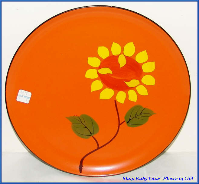 Vintage Japanese Lacquered Plate Vibrant Sunflower MINT Vintage Japanese Lacquered Plate Vibrant Sunflower MINT
